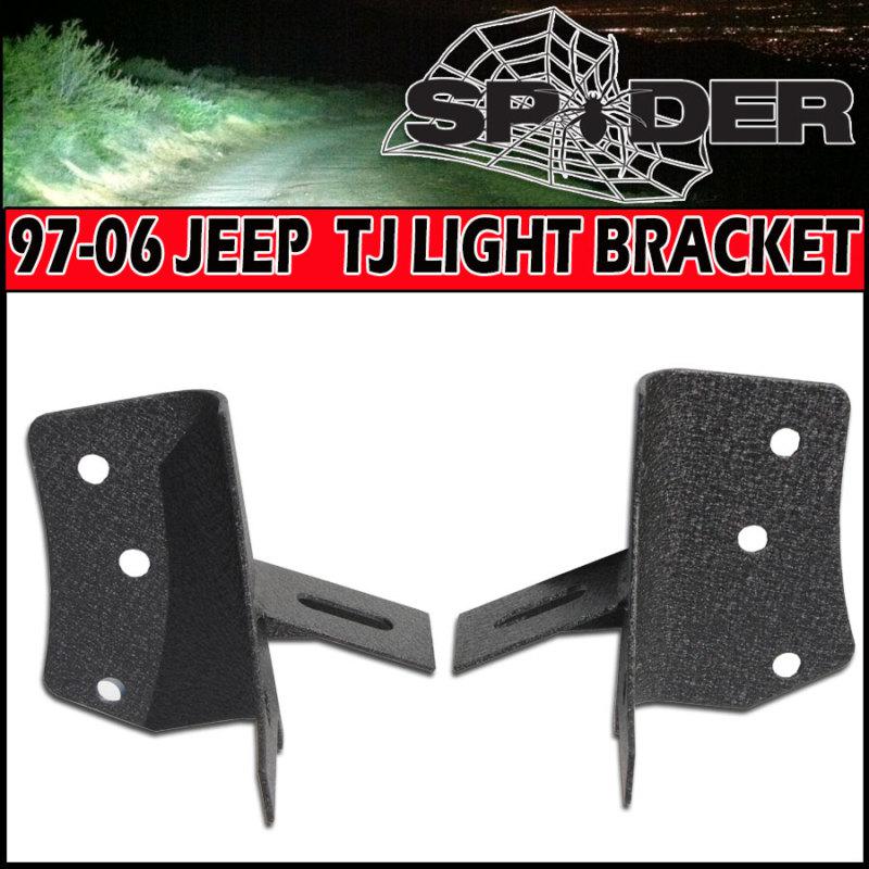 1997-2006 jeep wrangler tj upper windshield mount light brackets for led/hid