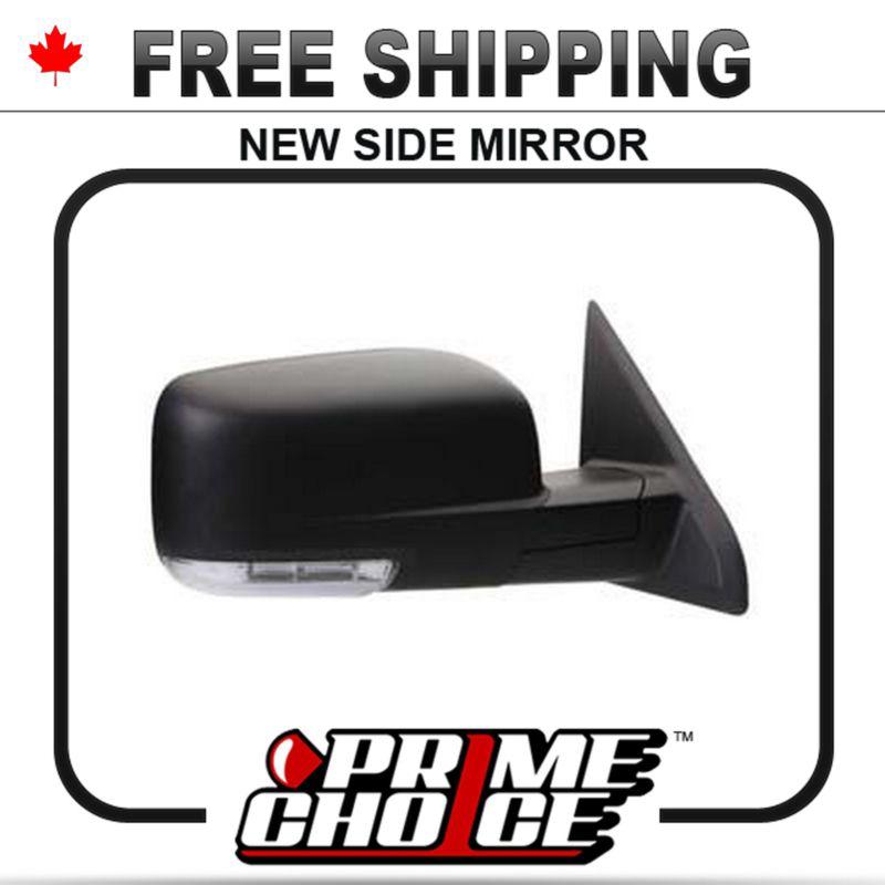 New power heated black passenger side view mirror w/ turn signal lamp right door