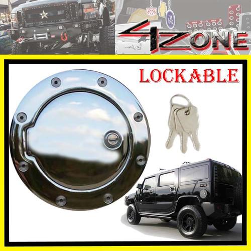 2003 2004 2005 hummer h2 lockable chrome gas door lock mirror look