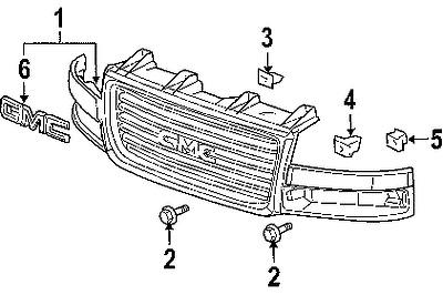 Gmc 11519069 genuine oem factory original grille upper retainer