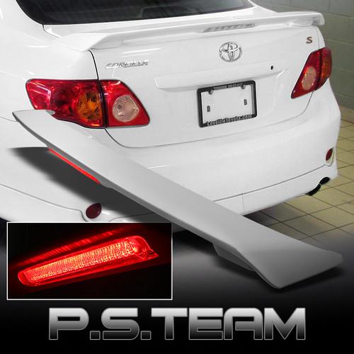 09-11 corolla rear trunk spoiler wing w/led brake light original style paintable