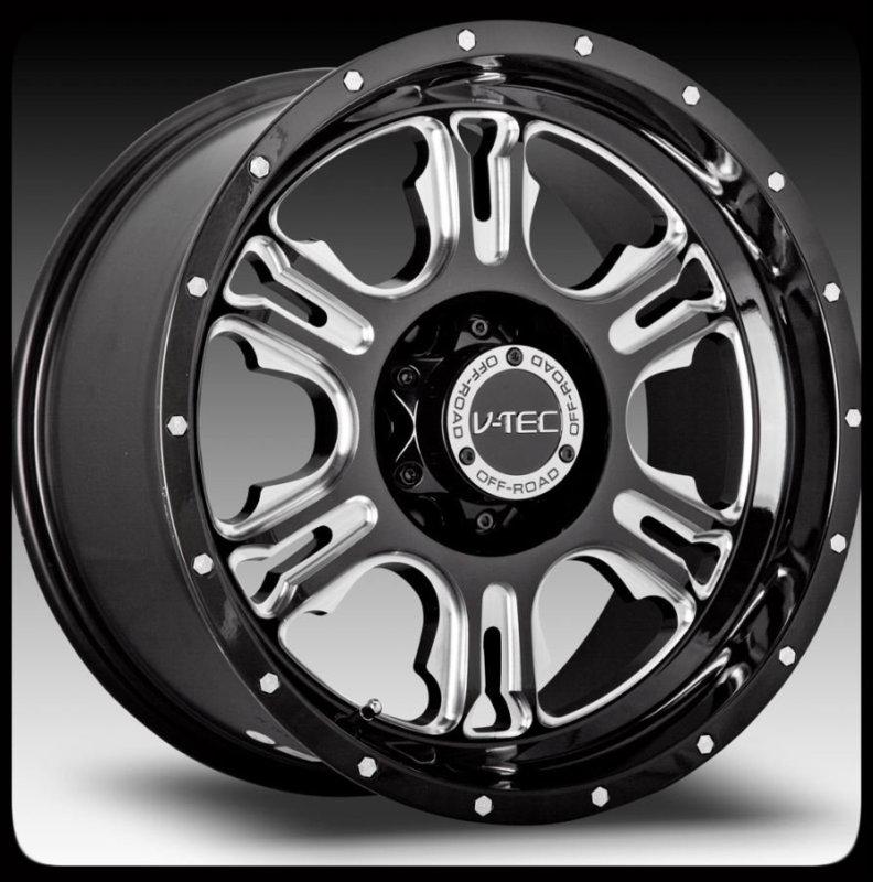 18" x 9" v-tec rage 18 inch 397 gloss black milled machined rims 5x114.3 wheels