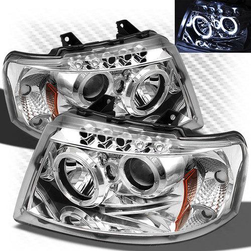 2003-2006 ford expedition dual halo led projector headlights head lights pair