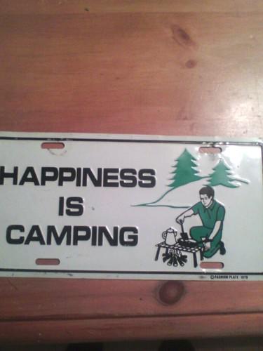 1979 happiness is camping license plate