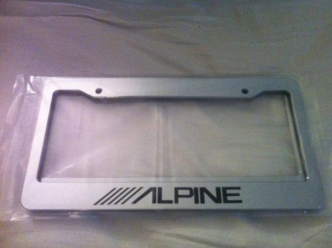 "alpine audio" chrome license plate frame new design bose polk kickers look