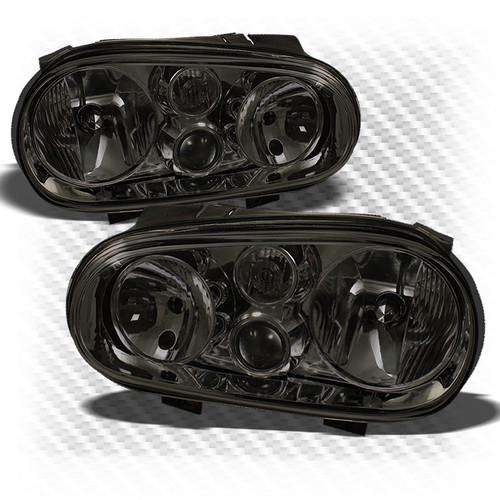 99-06 golf, 99-02 cabrio smoked headlights with projector fog lights built-in