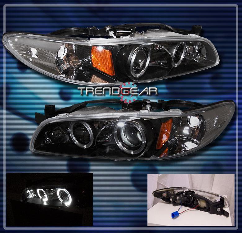 97-03 pontiac grand prix dual halo projector headlight lamp black 98 99 00 01 02