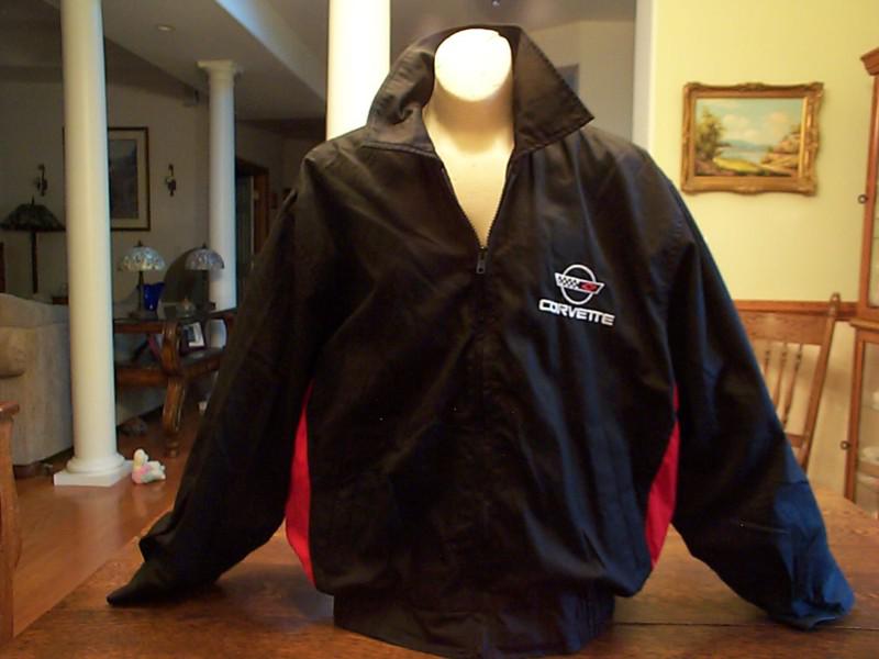 C 4 corvette jacket black with red side panels, embroidered emblems