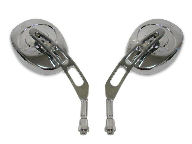 Chrome oval side mirrors for honda cbr gsx-r hayabusa ninja zx6r triumph ducati