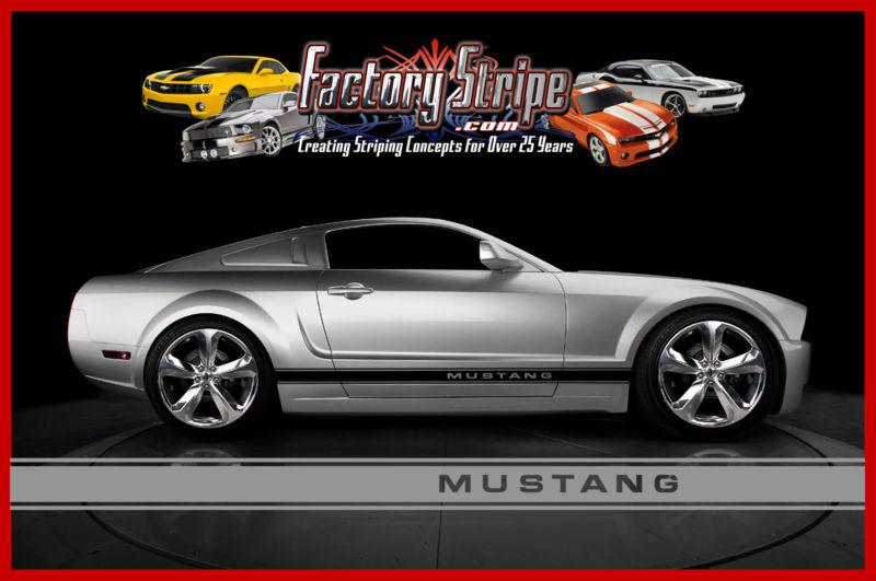 Ford mustang logo rocker panel pinestripes side decal factory stripe 2005-2013