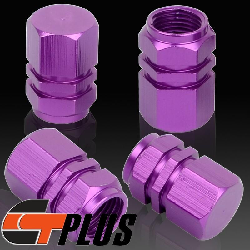 New purple 4 pcs tyre tire air valve stems caps vehicle wheel decoration cover