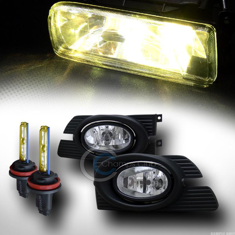 3000k hid xenon w/chrome front bumper fog light+switch 01-02 honda accord 4d/4dr