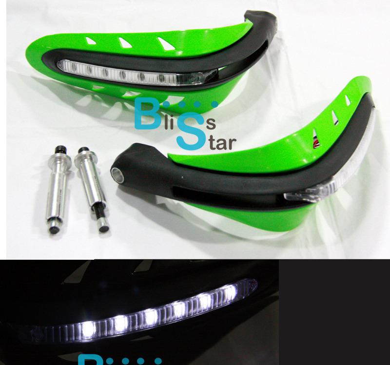 Dirt bike atv motocross led hand guards kawasaki kx klx klr kle zzr kdx 110 250