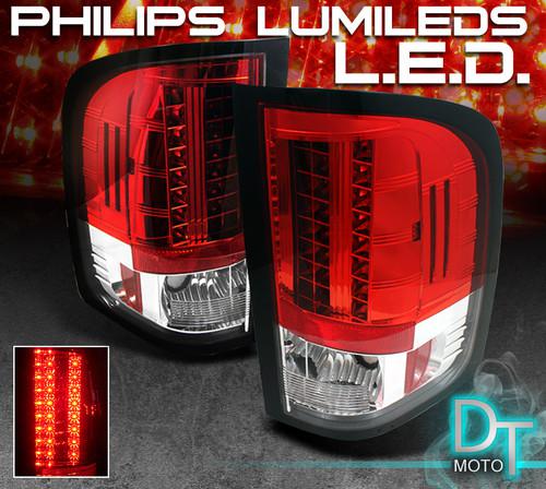 07-13 chevy silverado philips-led perform red clear tail lights lamps left+right