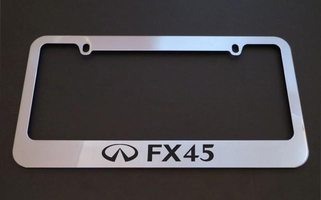 1 brand new infiniti fx45 chrome metal license plate frames + screw caps