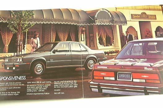 1984 84 cadillac cimarron brochure