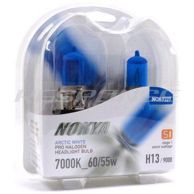 Nokya h13 9008 arctic white pro halogen headlight foglight bulbs 7000k 60/55w