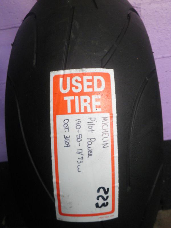 Used 190/50zr17 michelin 190/50/17 rear motorcycle tire pilot power (223)