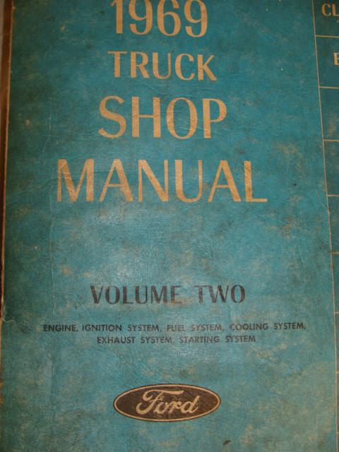 1969 ford truck shop manual original vol 2 econoline bronco club wagon more!