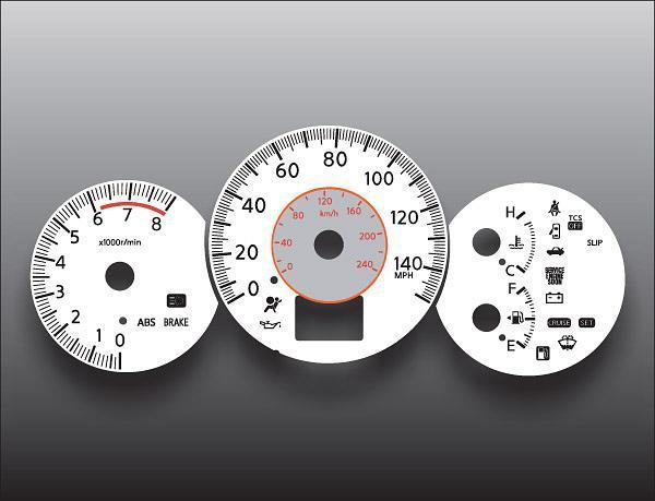 2005-2006 nissan altima instrument cluster white face gauges