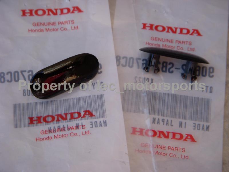 Oem honda civic gsr ex si b16 b18 dc2 black license plate bolt hole cover caps