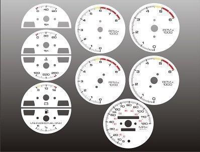 1986-1992 pontiac firebird 120 mph instrument cluster white face gauges 86-92