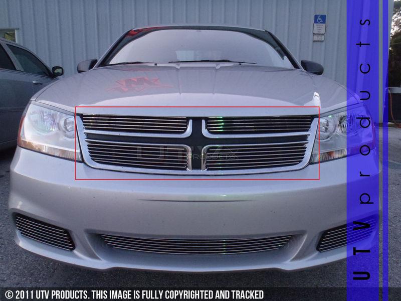 2011 - 2013 dodge avenger billet grille upper custom chrome 4pc overlay 11 12 13