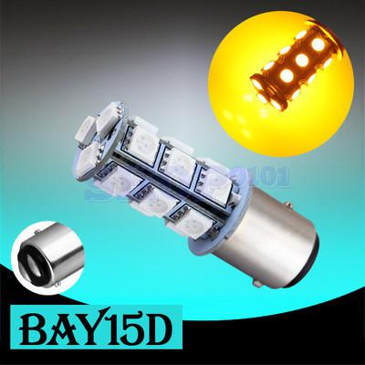 1157 bay15d 18 smd 5050 amber / yellow tail turn signal led car light bulb