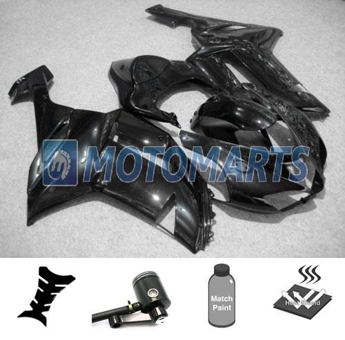 Bundle inj fairing w/ brake fluid reservoir for kawasaki ninja zx 6r 07 08 lblk