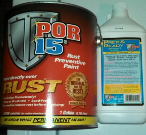 New por-15 black rust preventive paint gallon por15 with prep and ready.