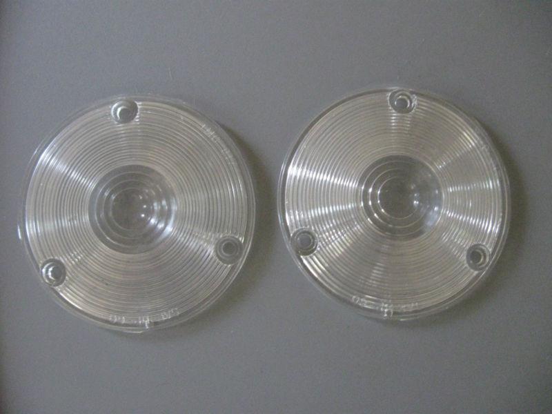 1957-58 ford truck parking light lenses. pair! glo-brite. new!  