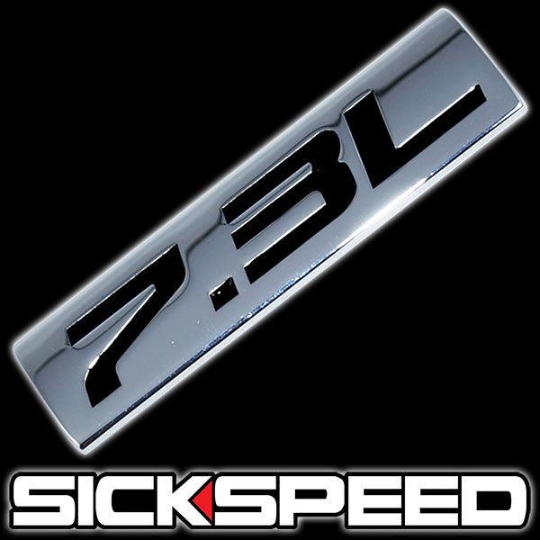 Chrome/black metal 7.3l engine race motor swap emblem badge for trunk hood door