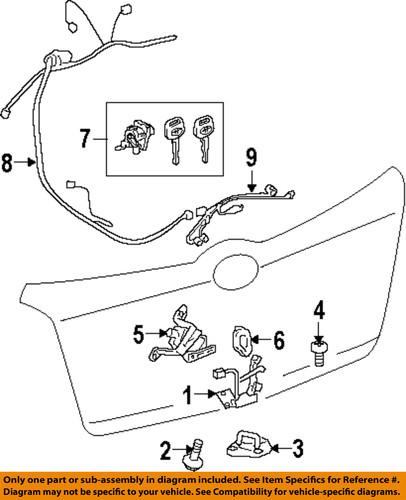 Toyota oem 6935052261 lift gate-lock assembly