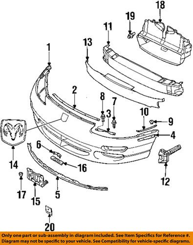 Mopar oem mb914136 front bumper-bumper cover lower retainer