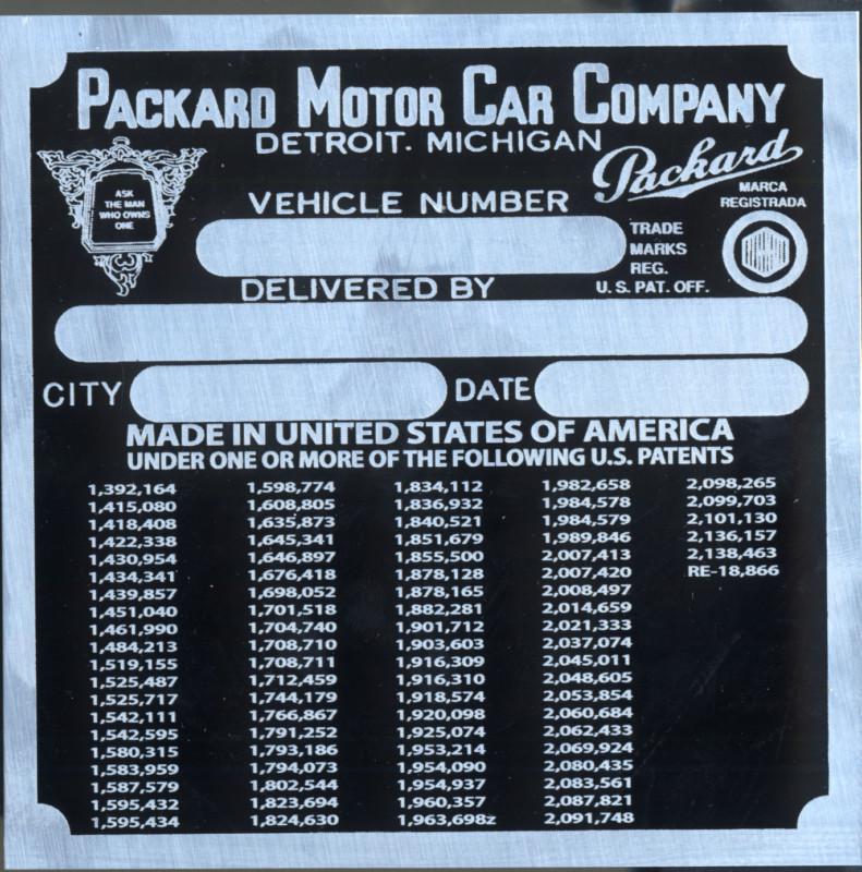 Packard cowl plate 1949