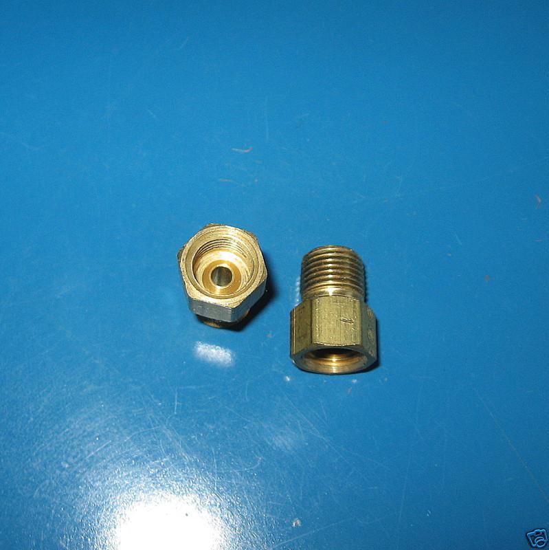 Weatherhead  1/8" npt to 1/4" inverted flare fitting brake adapter brass 2pc