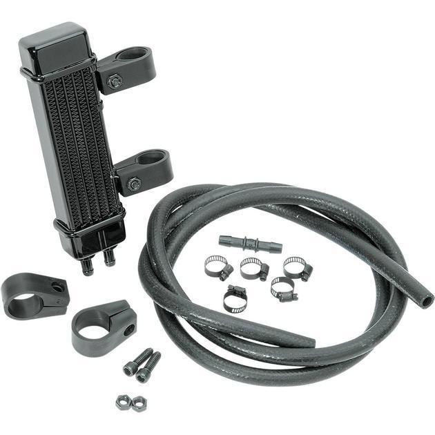 Jagg slimline vertical oil cooler kit black harley xlh883dlx deluxe 1988-1995