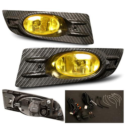 New design 2006-2007 honda accord 2d 2dr yellow / carbon fog lights lamp