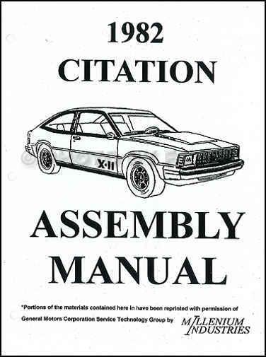 1982 chevy citation factory assembly instruction manual 82 