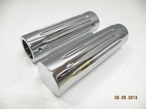 Custom chrome aluminum billet 1" handlebar grips dual throttle harley 1973 - 96