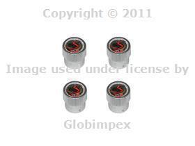 Bmw mini cooper ''s'' wheel valve stem cap set genuine new (4) + warranty