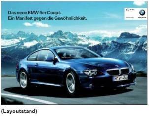 Original bmw 6 series coupe car poster/new/race lap