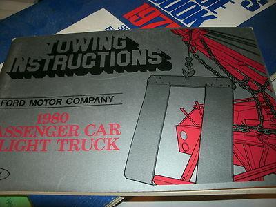 1980 ford f-100 f-150 f-250 f-350 bronco towing instructions owners manual
