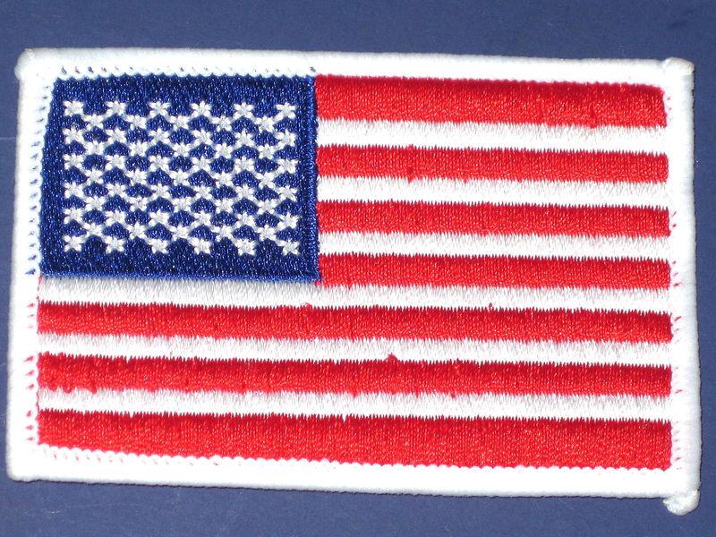 United states of america flag embroidered patch american red white & blue