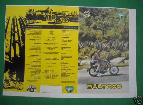 Bultaco mercurio 155, photocopy factory sales brochure 