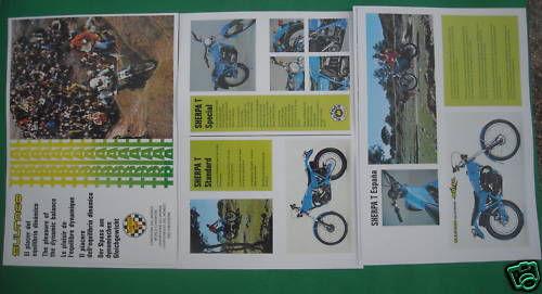Bultaco sherpa t" 74-125-250-350 cc, photocopy factory sales brochure 