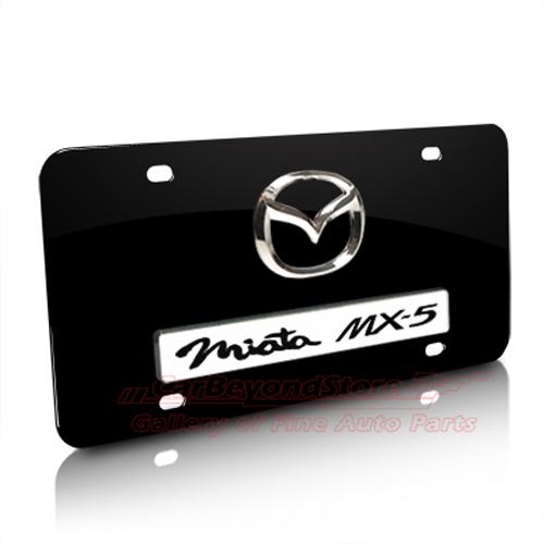 Mazda miata mx-5 3d logo black metal license plate, lifetime warranty, free gift