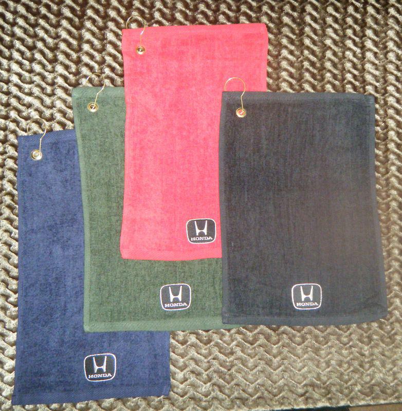 Honda - cotton golf towel towels w/ hook & grommet attach to bag ! pga  18 holes