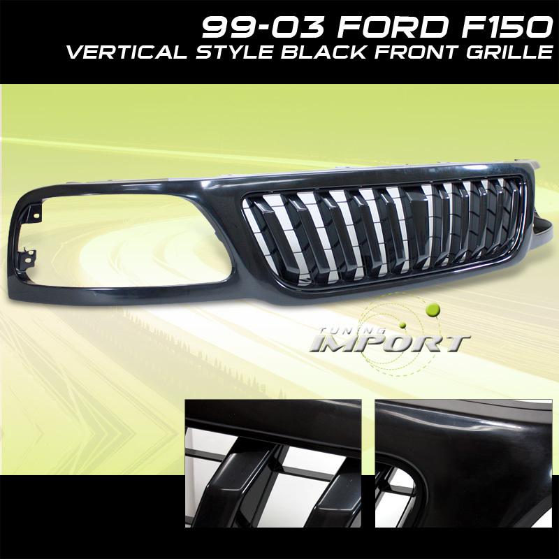 1999-2002 00 01 ford expedition black vertical style front grille replacement