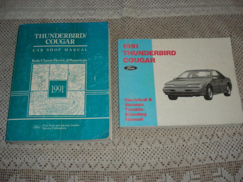 1991 ford thunderbird mercury cougar shop manual & electr service book original 